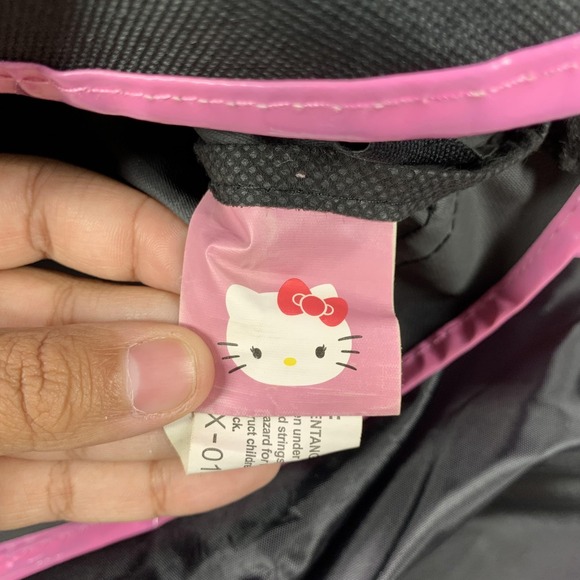 Hello Kitty Zebra Print Messenger Bag Shoulder School Black Pink Butterflies - Picture 6 of 15